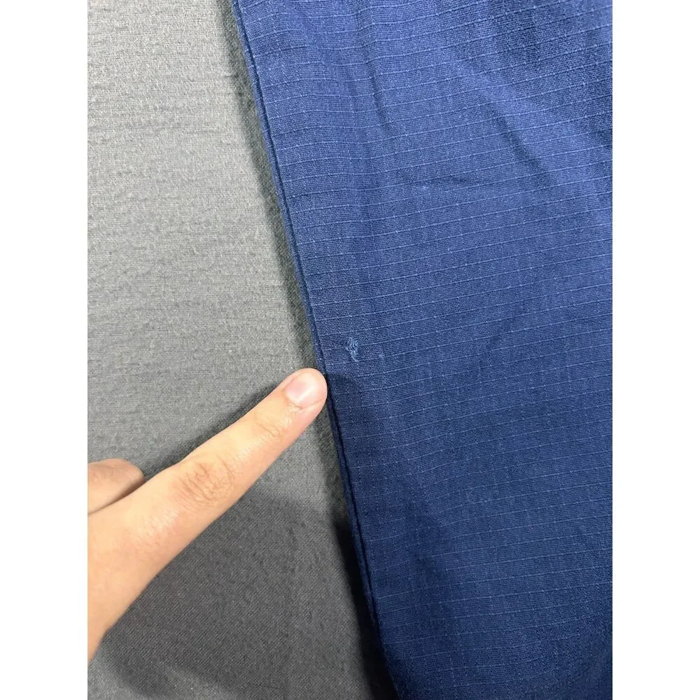 Vintage Carhartt Ripstop Cargo Pants Blue Workwear Scrub Utility Straight Leg